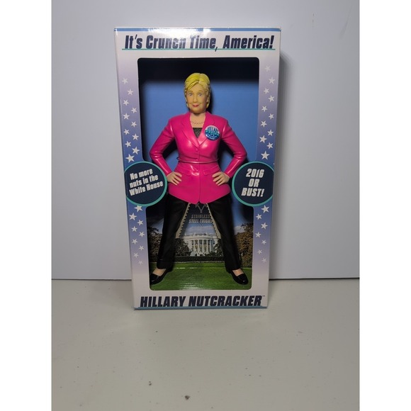 2016 or Bust Hillary Clinton Nutcracker Pink Jacket Stainless Steel Thighs - Picture 1 of 5